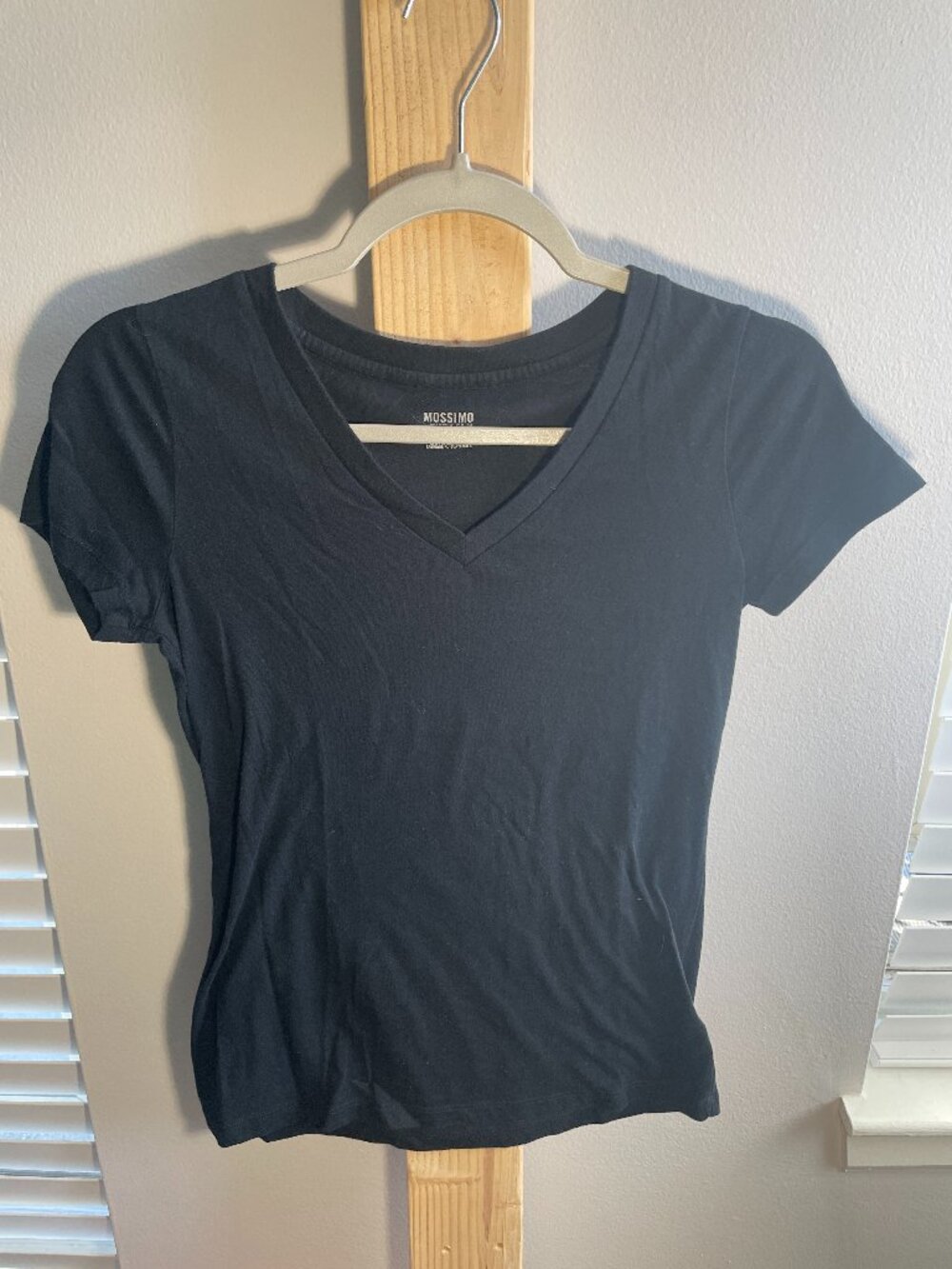 Black V Neck Tee